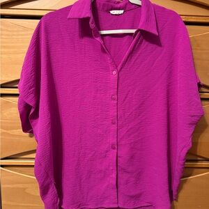 JODIFL Vibrant Magenta Button-Down Shirt